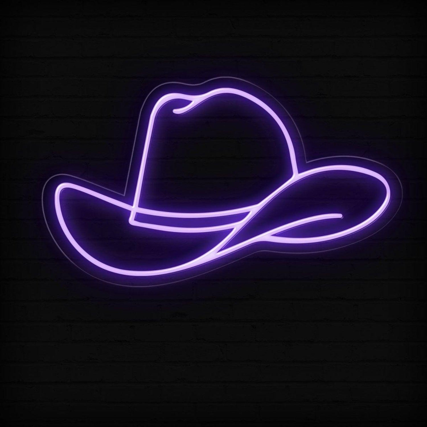 Purple Cowboy Hat Led Neon Sign For Western Themed Decor | Shineneon