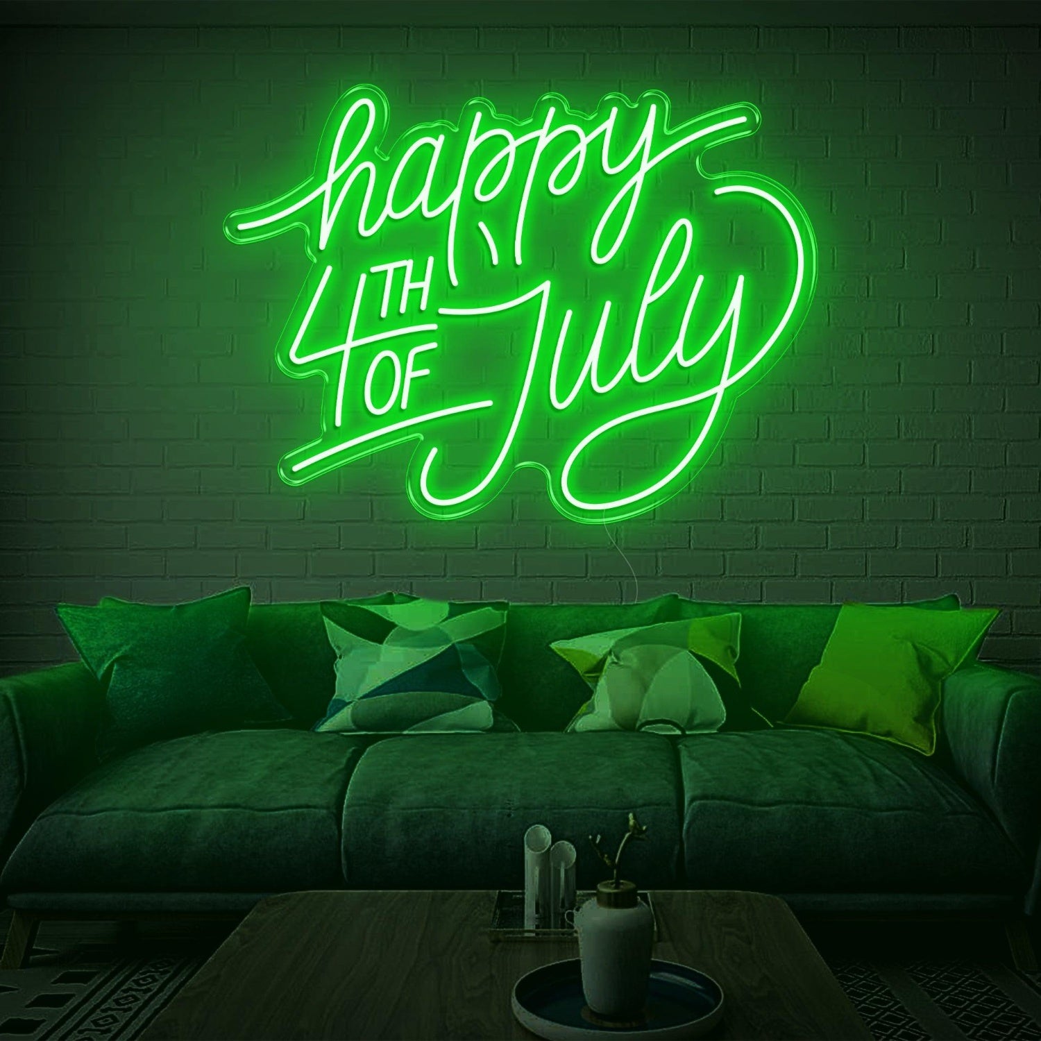 Purple Cursive Happy 4th Led Neon Sign For Indoor July 4th Party Decor | Shineneon
