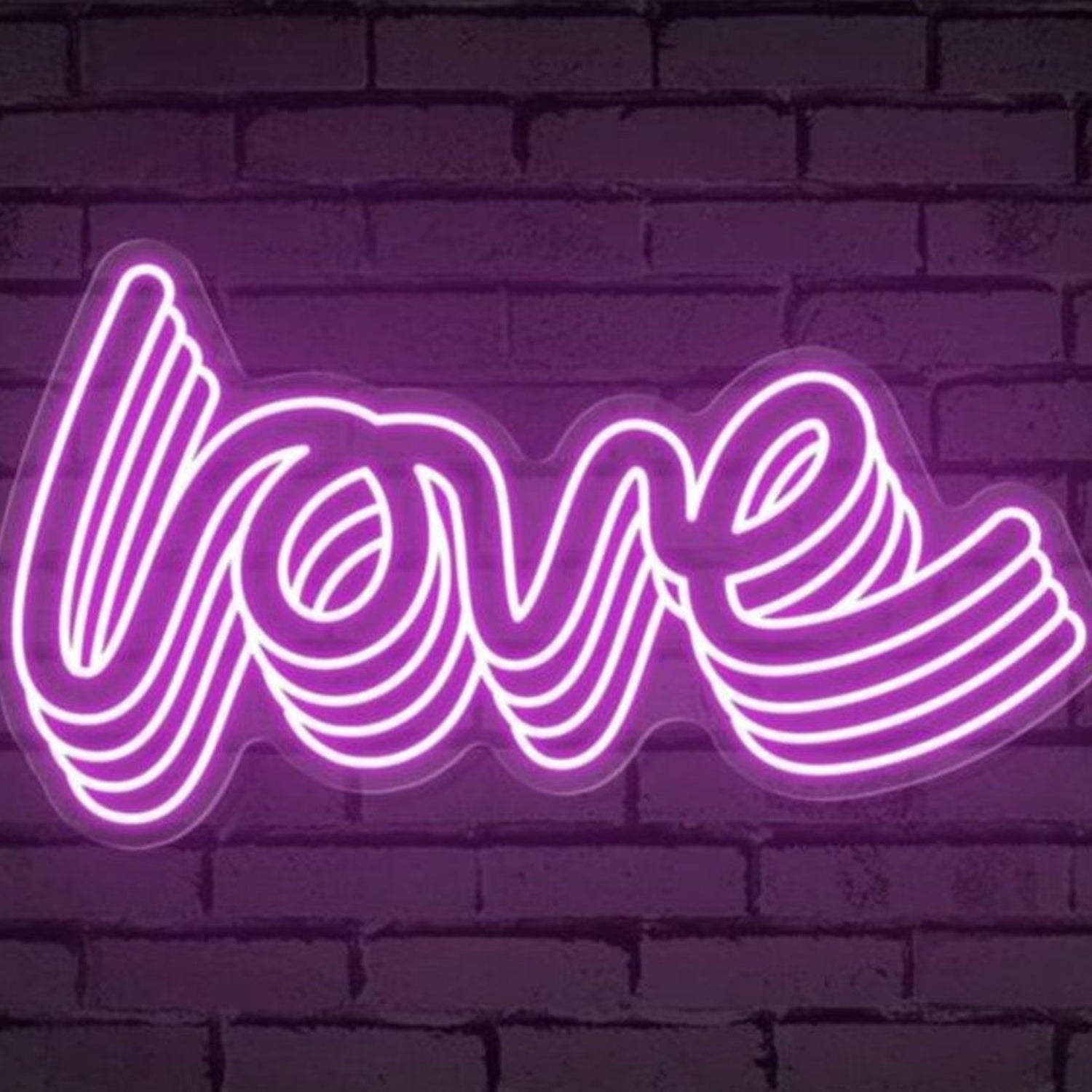 Purple Curvy Love Led Neon Sign For Valentines Day Home Cafe Decor | Shineneon