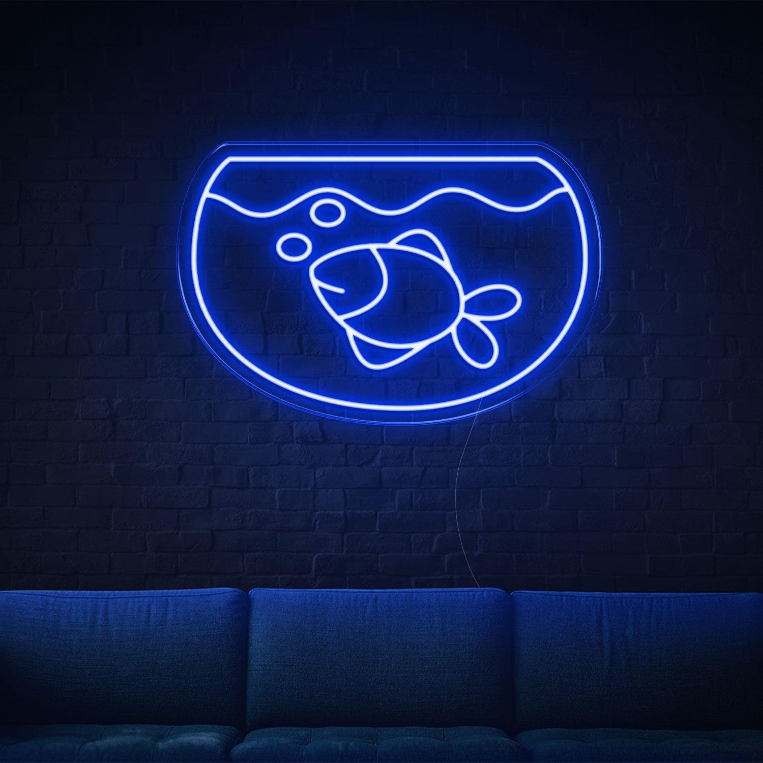 Purple Fishtank Fish Bubbles Led Neon Sign For Home Cafe Wall Decor | Shineneon