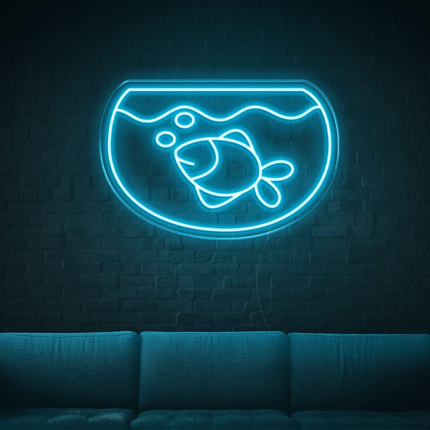 Purple Fishtank Fish Bubbles Led Neon Sign For Home Cafe Wall Decor | Shineneon