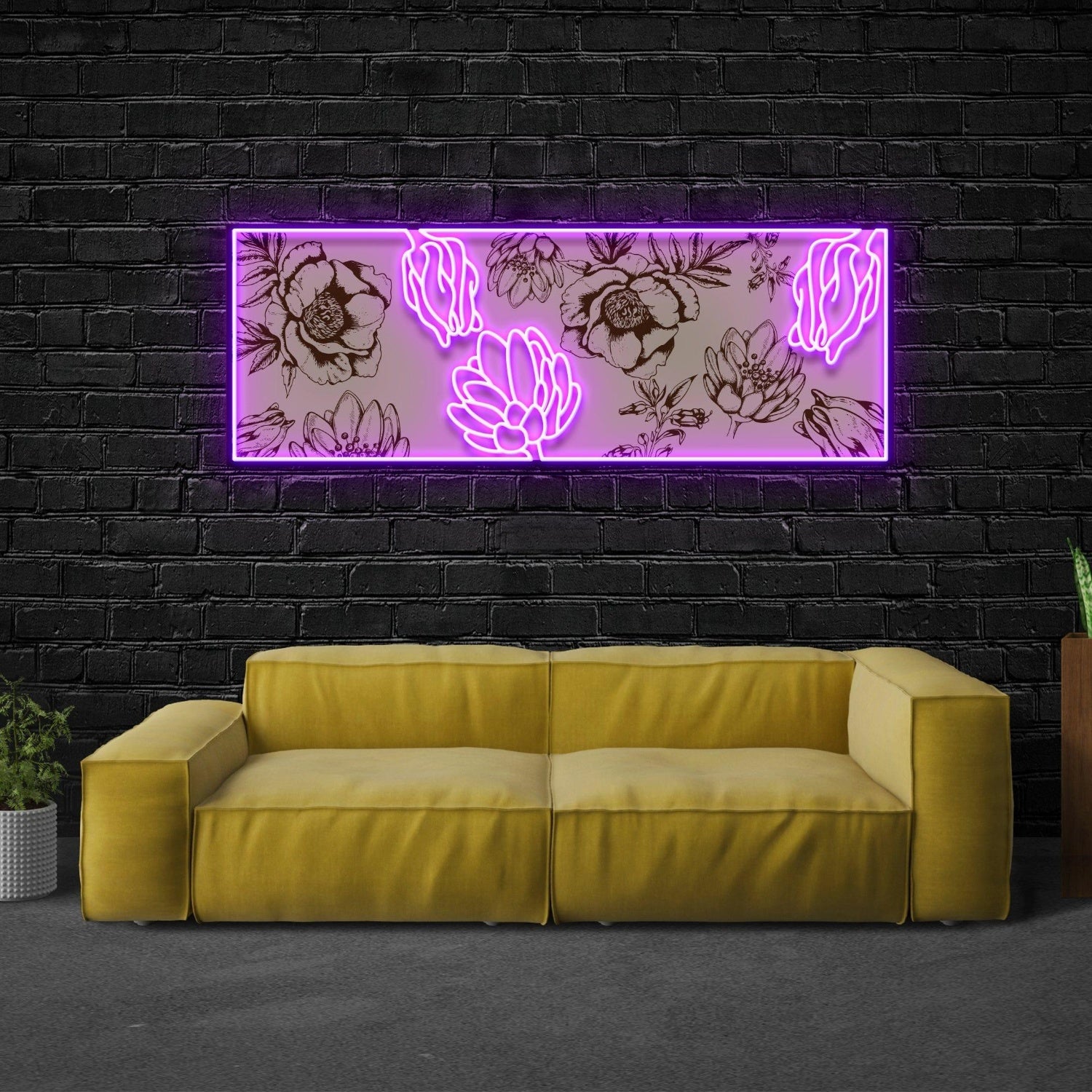 Purple Floral Led Neon Sign For Home Wall Decor | Shineneon