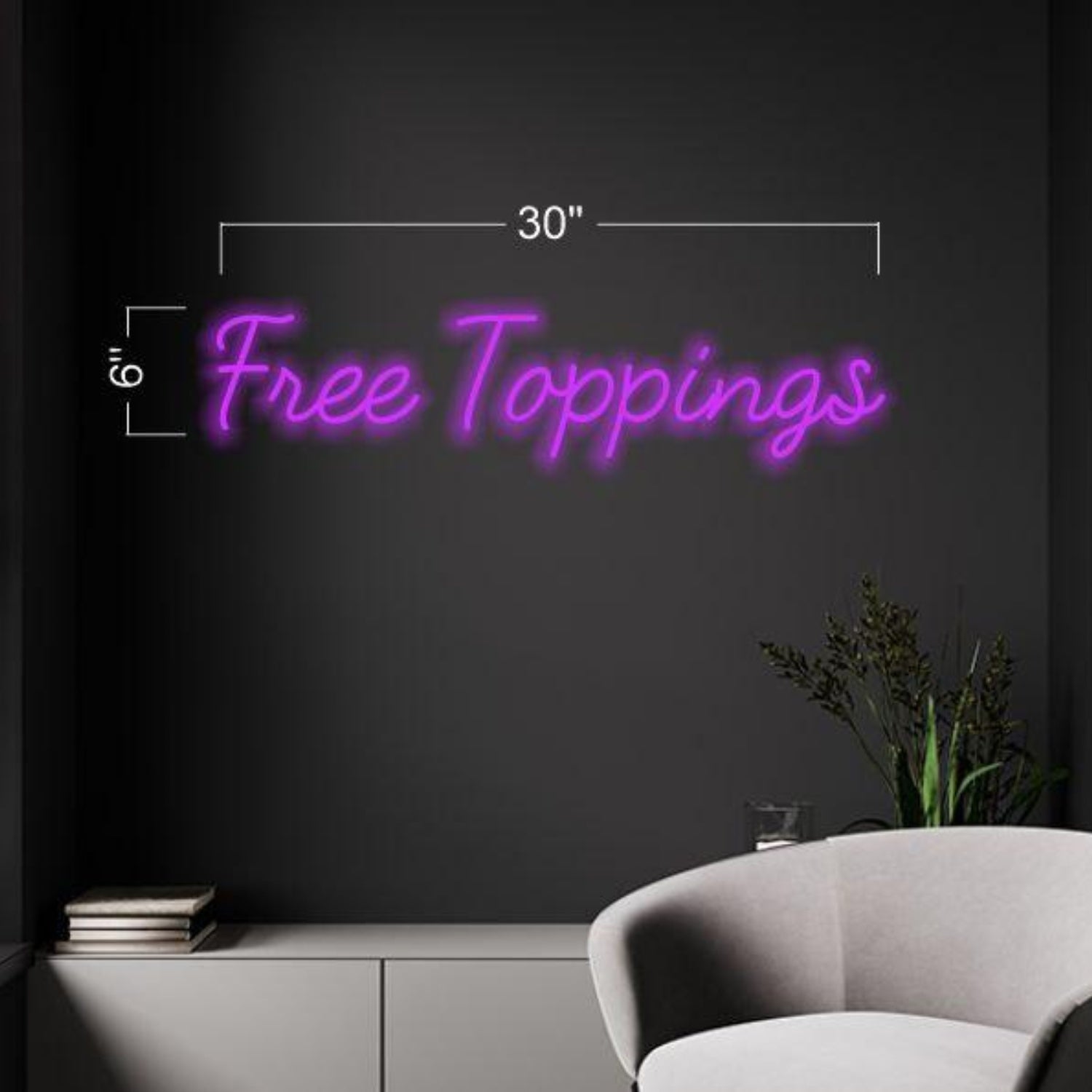 Purple Free Toppings Led Neon Sign For Cafe Restaurant Decor | Shineneon