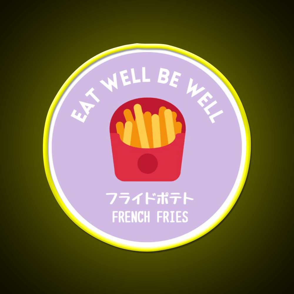 Purple Fries Japanese Junk Food Snack Food Led Neon Sign Rgb Color - Shineneon