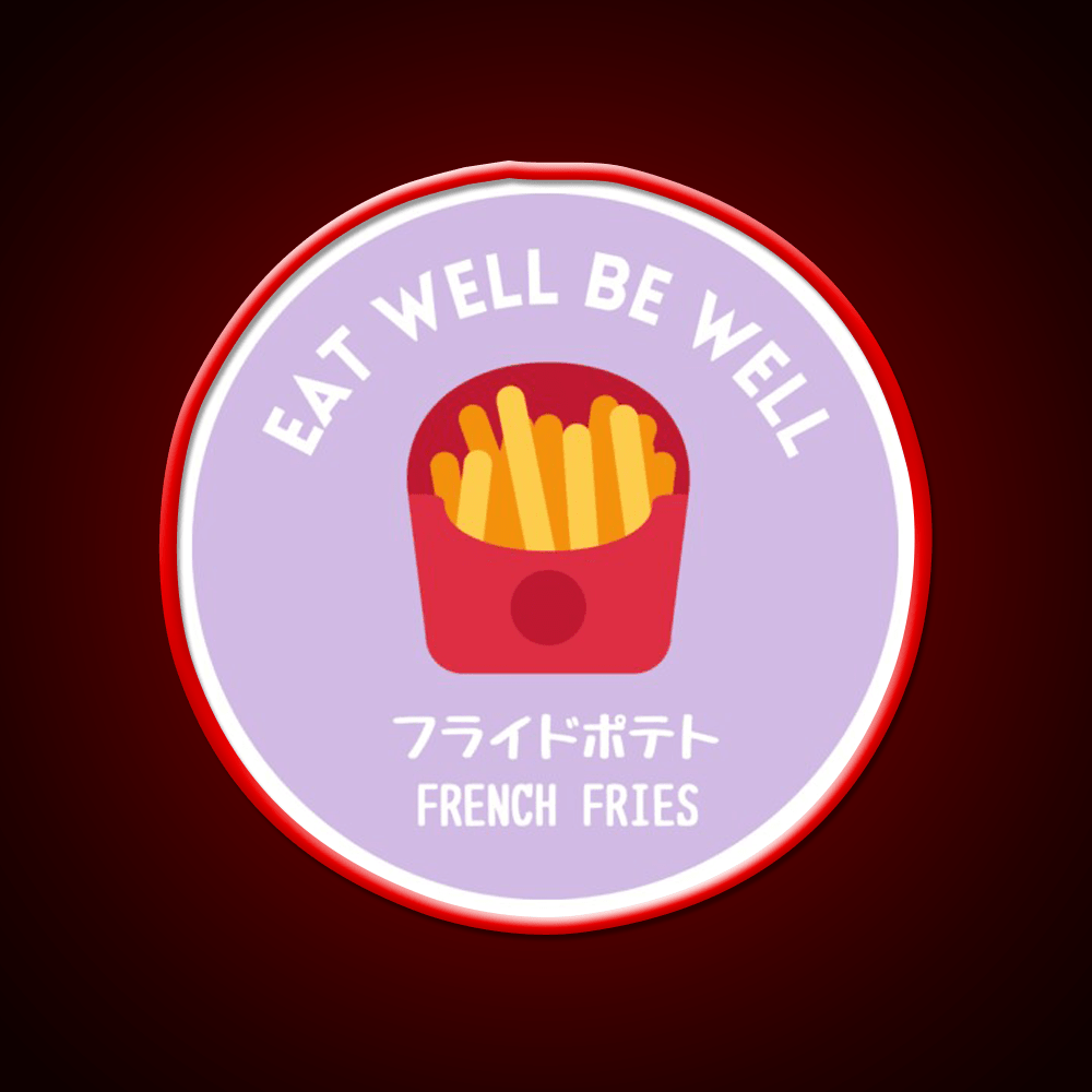 Purple Fries Japanese Junk Food Snack Food Led Neon Sign Rgb Color - Shineneon