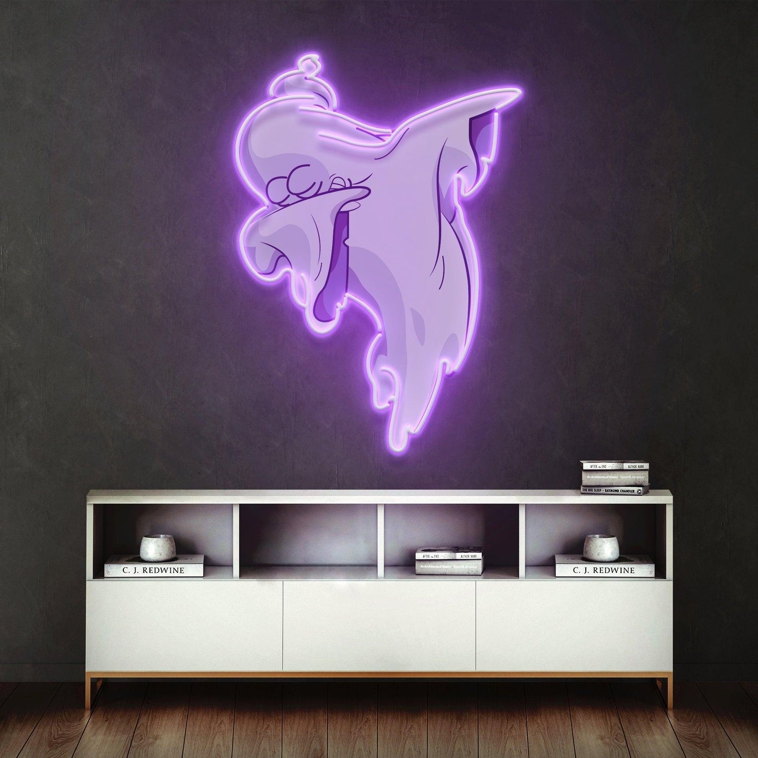 Purple Ghost Dab Uv Printed Led Neon Sign For Indoor Halloween Party Decor | Shineneon