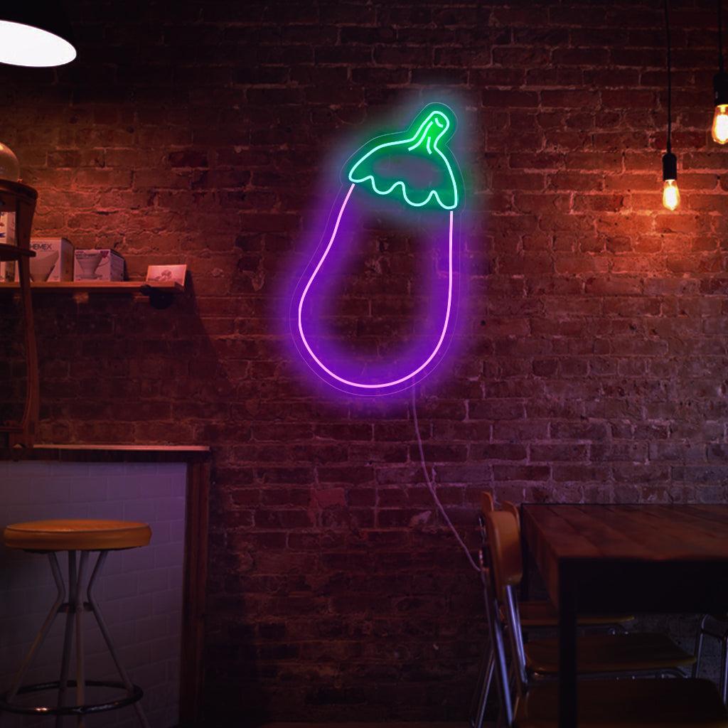 Purple Green Aubergine Led Neon Sign For Cafe Restaurant Wall Decor | Shineneon