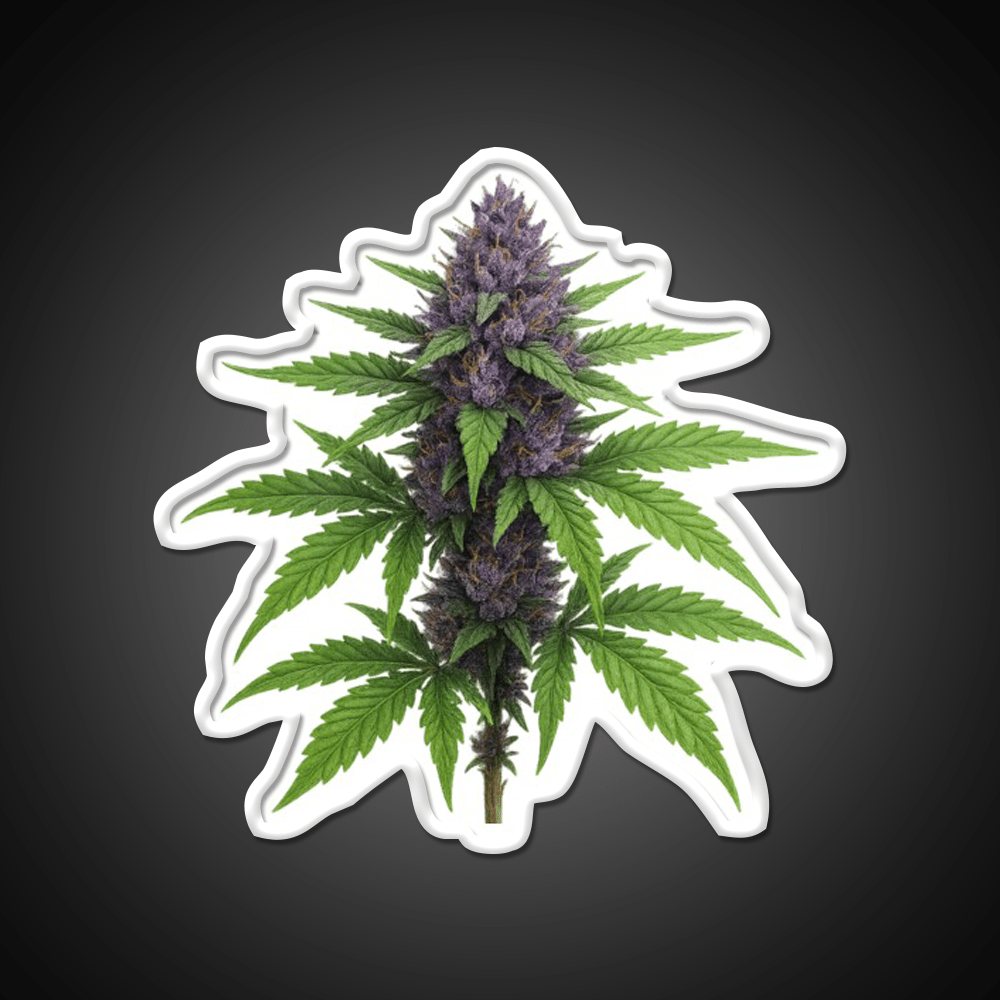 Purple Green Flower Ultra Realistic Detailed Green Leaf Led Neon Sign Rgb Color - Shineneon