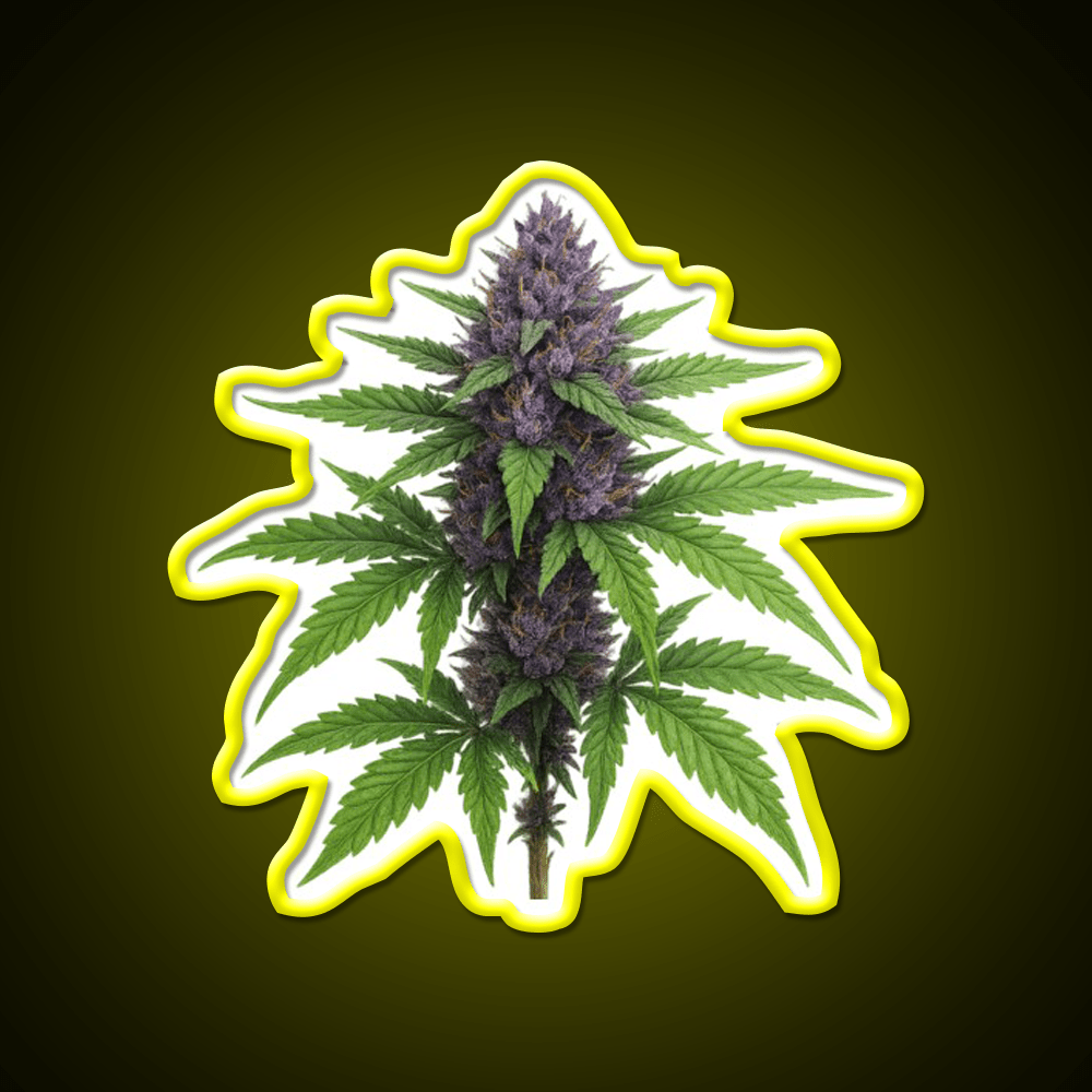 Purple Green Flower Ultra Realistic Detailed Green Leaf Led Neon Sign Rgb Color - Shineneon