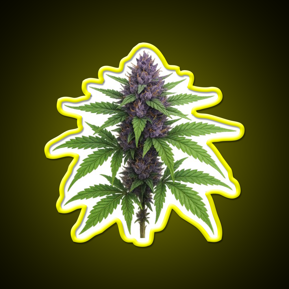Purple Green Flower Ultra Realistic Detailed Green Leaf Led Neon Sign Rgb Color - LED neon sign view 7