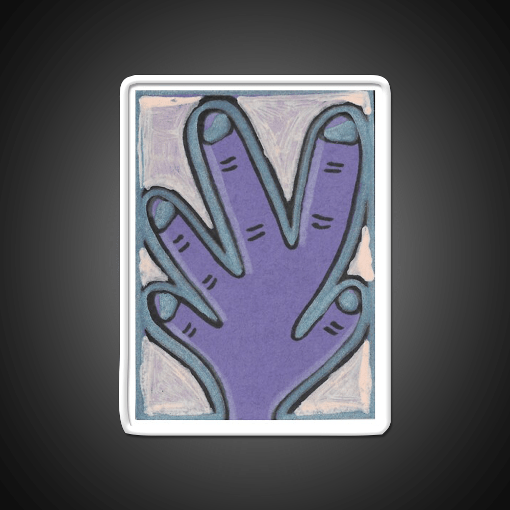 Purple Hand With Blue Nail Salon Led Neon Sign Rgb Color - Shineneon