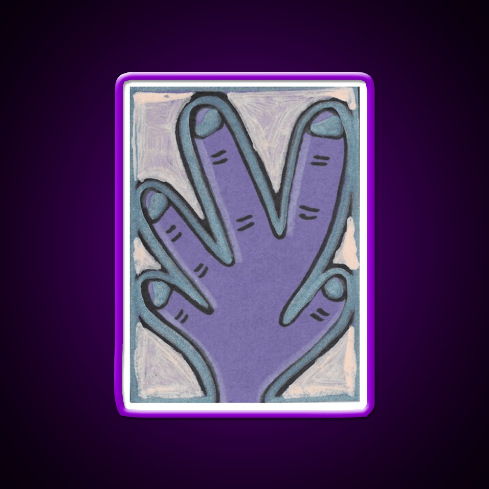 Purple Hand With Blue Nail Salon Led Neon Sign Rgb Color - Shineneon