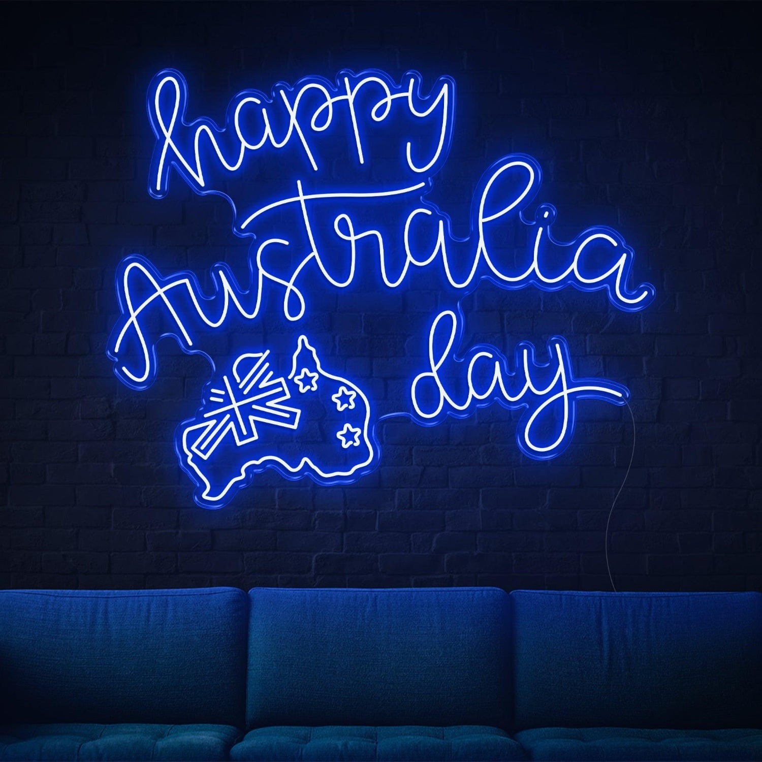 Purple Happy Australia Day Map Flag Led Neon Sign For Indoor Party Decor | Shineneon