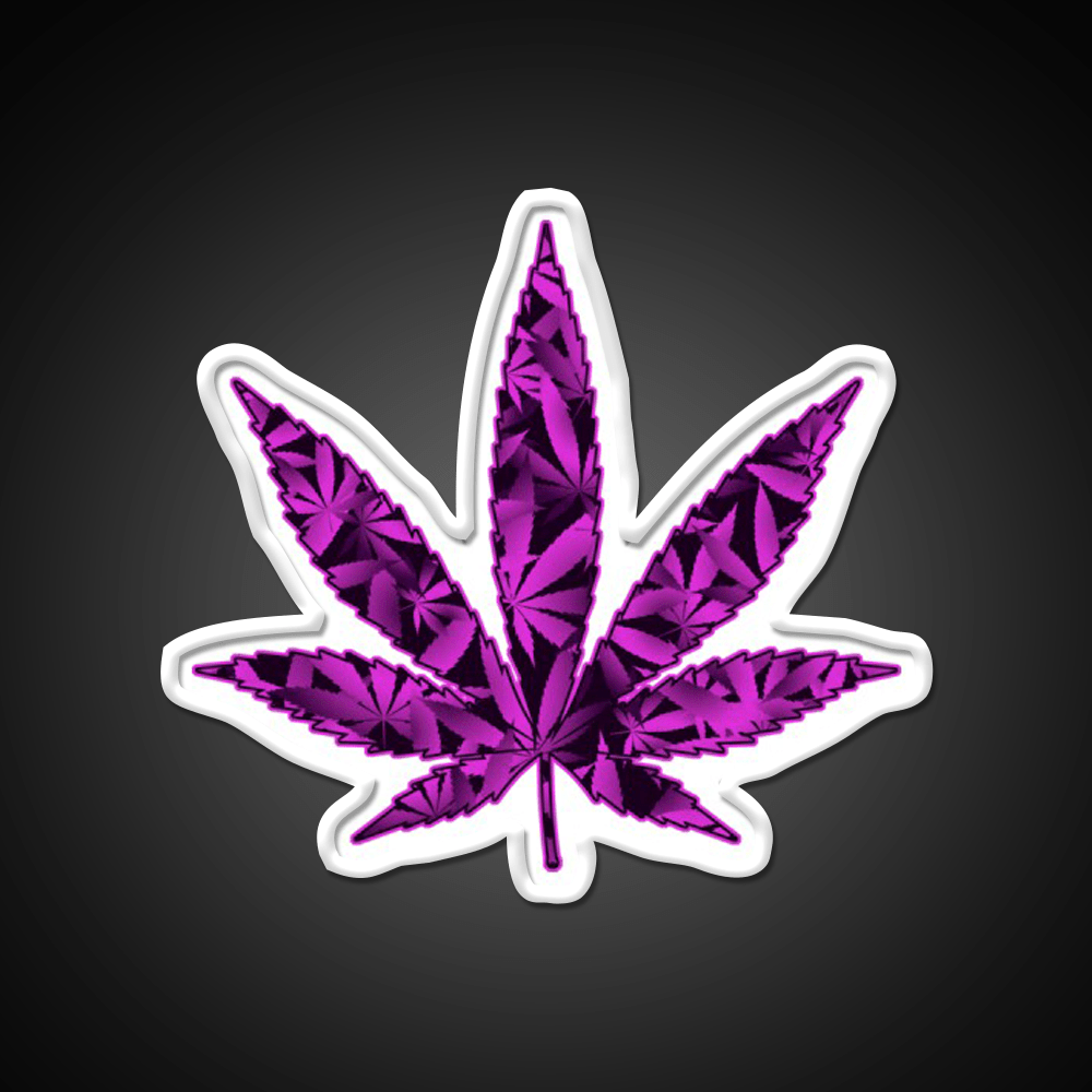 Purple Haze Hemp Inspired Green Leaf Led Neon Sign Rgb Color - Shineneon
