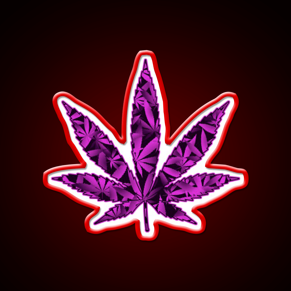 Purple Haze Hemp Inspired Green Leaf Led Neon Sign Rgb Color - Shineneon