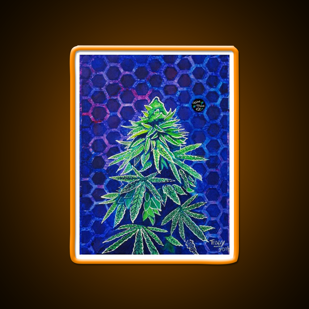 Purple Kush Hemp Inspired Green Leaf Led Neon Sign Rgb Color - LED neon sign view 6