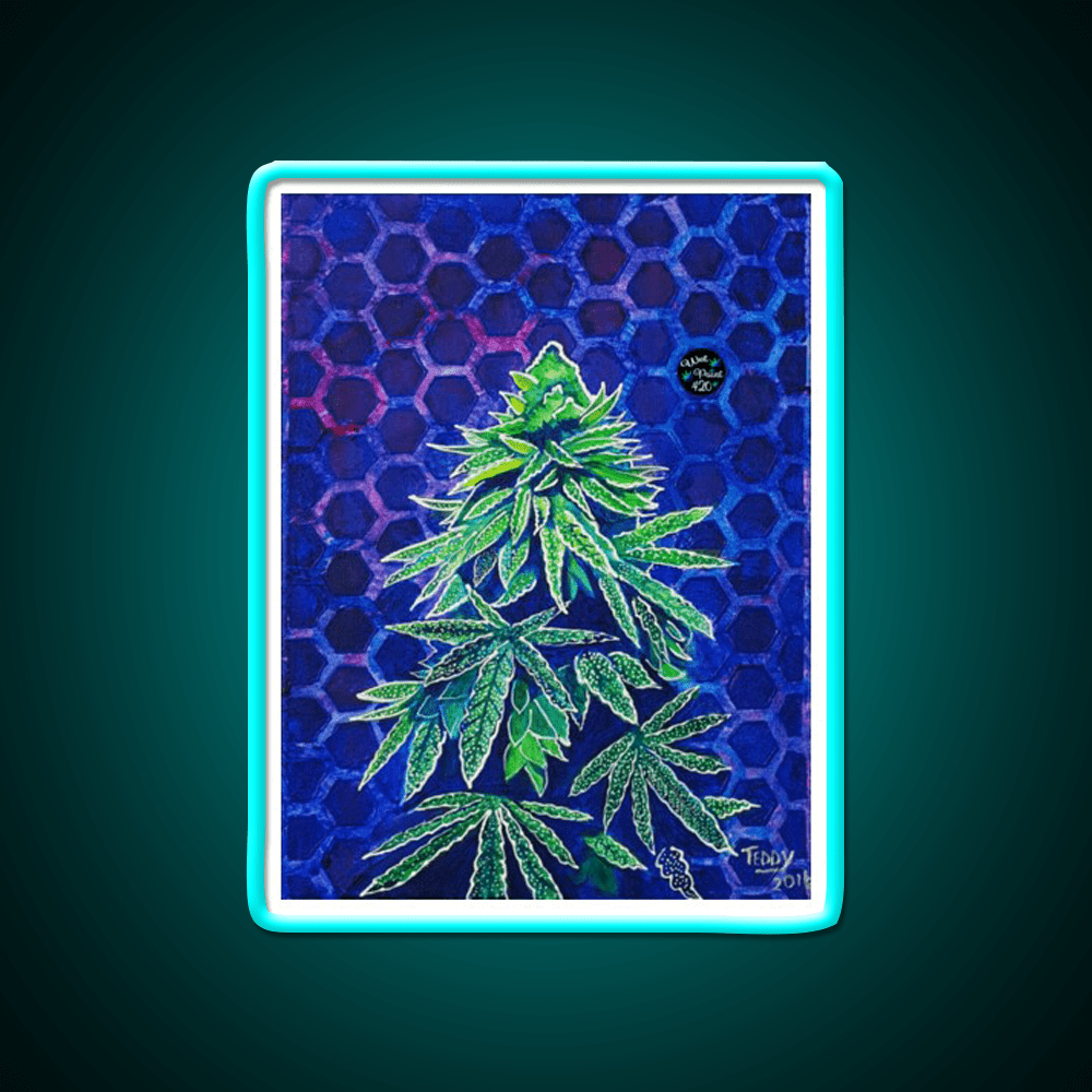 Purple Kush Hemp Inspired Green Leaf Led Neon Sign Rgb Color - Shineneon