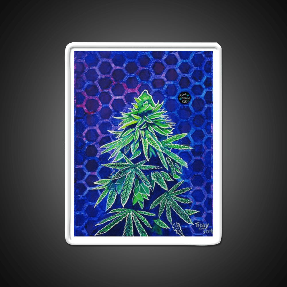 Purple Kush Hemp Inspired Green Leaf Led Neon Sign Rgb Color - Shineneon