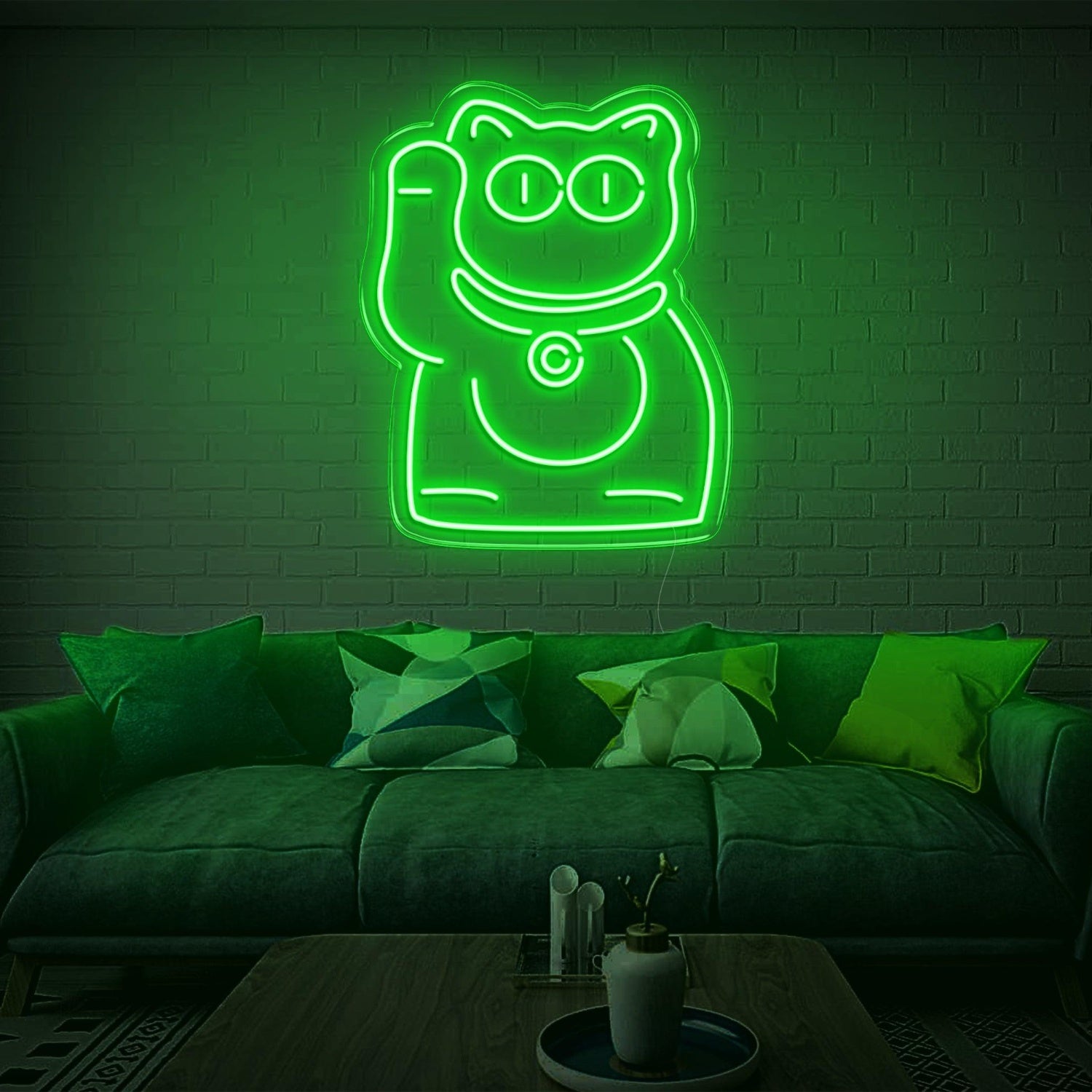 Purple Lucky Cat Led Neon Sign For Modern Indoor Wall Decor | Shineneon