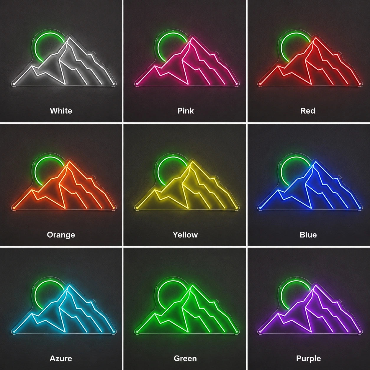 Purple Mountain Line Neon Sign LED Neon Sign color grid