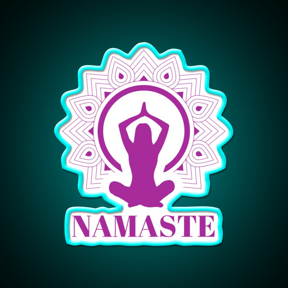 Purple Namaste Yoga Led Neon Sign For Wellness Space Rgb Color
