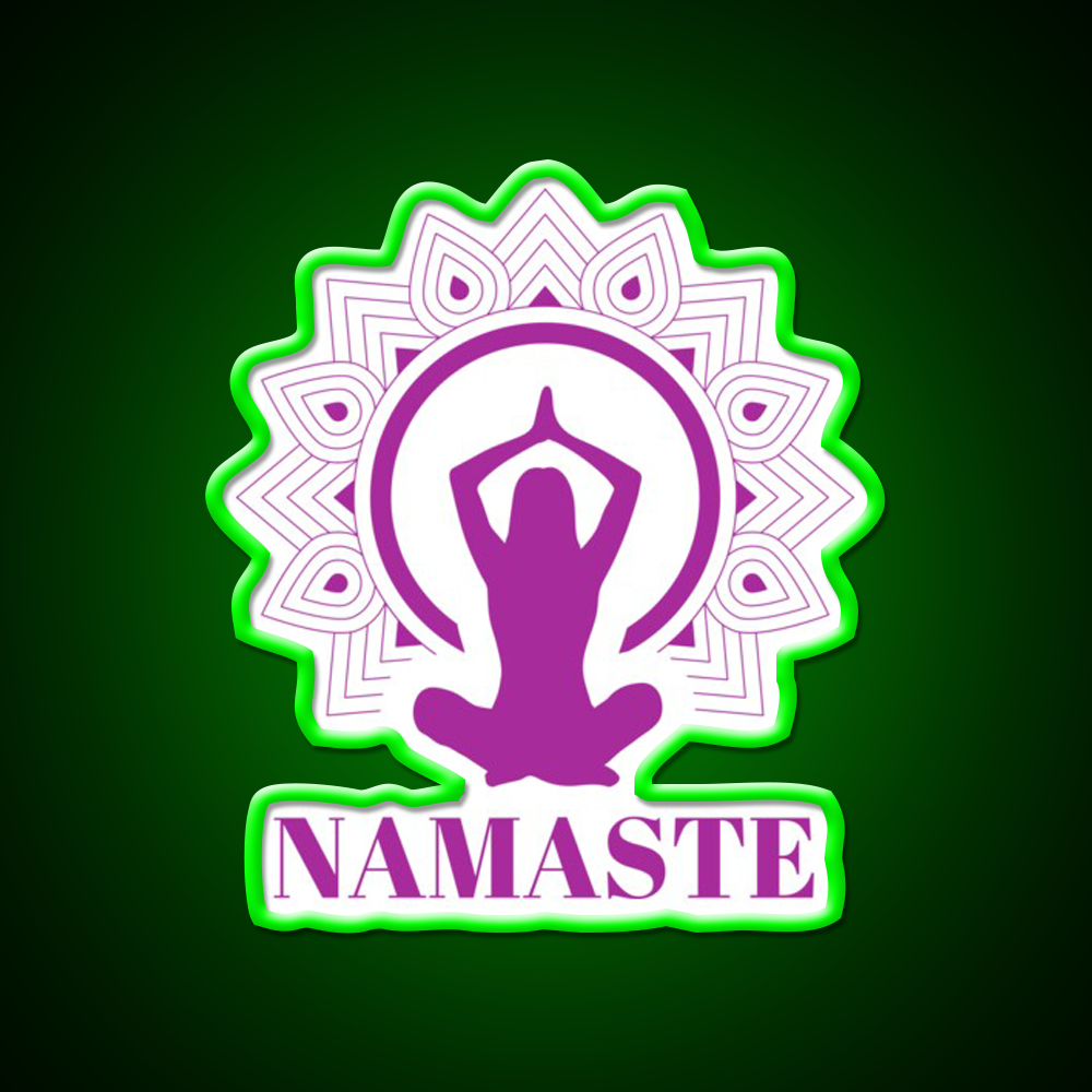 Purple Namaste Yoga Led Neon Sign For Wellness Space Rgb Color