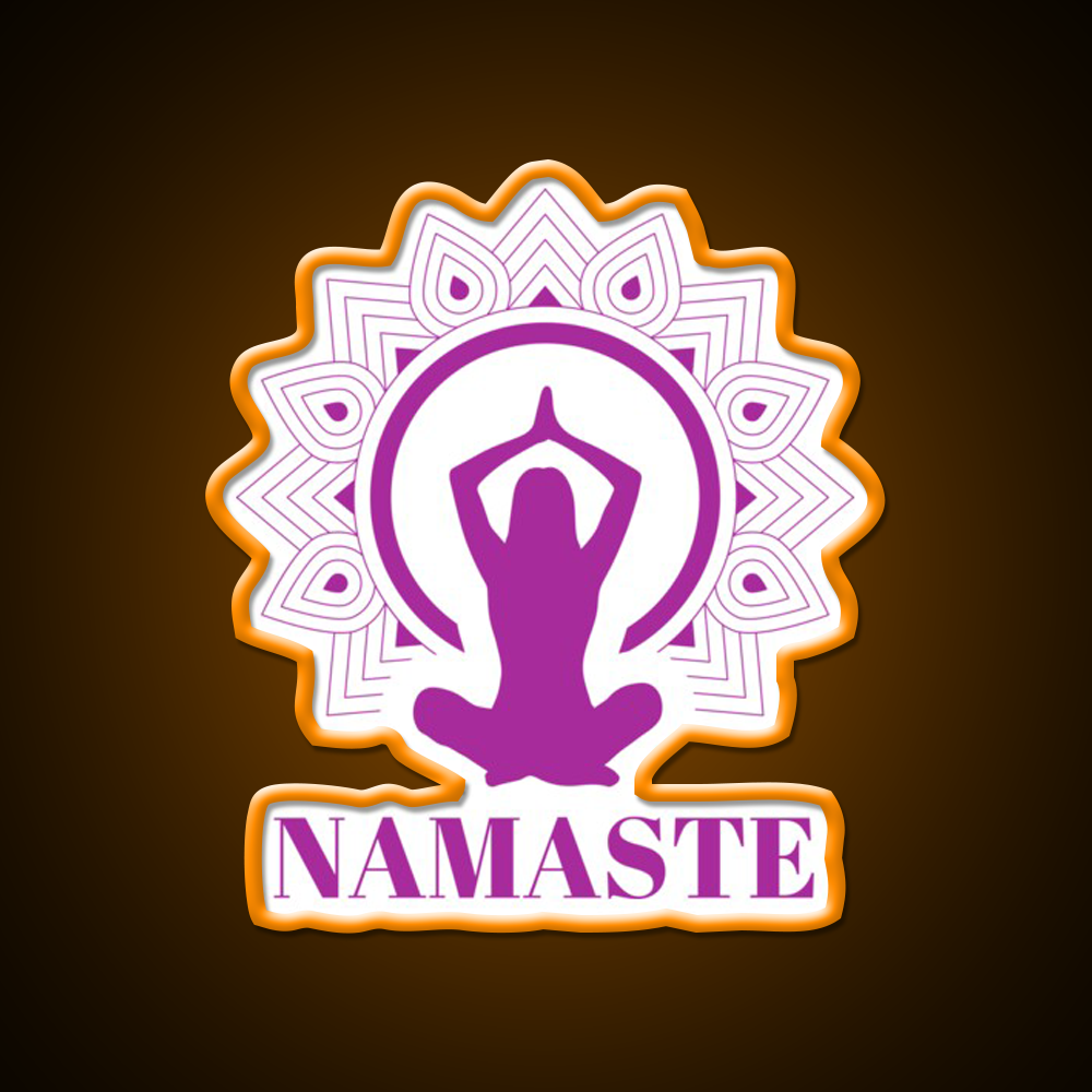 Purple Namaste Yoga Led Neon Sign For Wellness Space Rgb Color