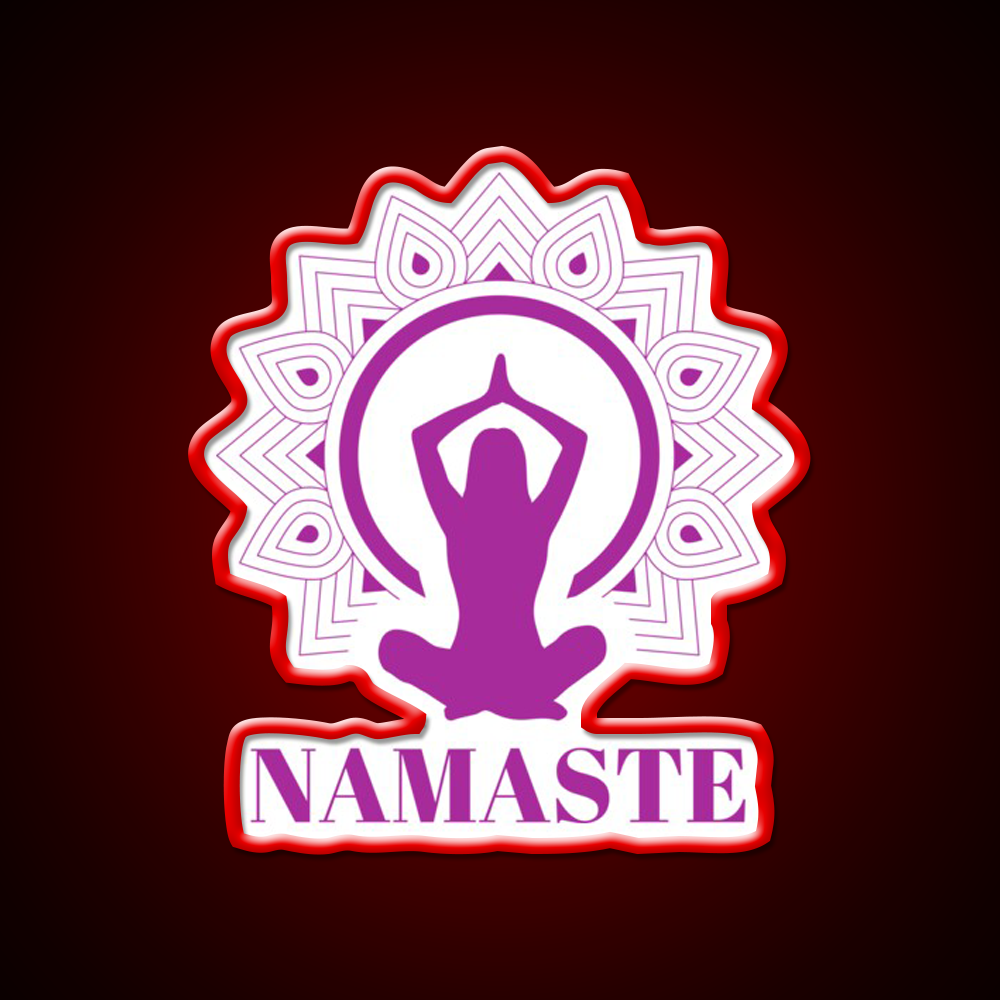 Purple Namaste Yoga Led Neon Sign For Wellness Space Rgb Color