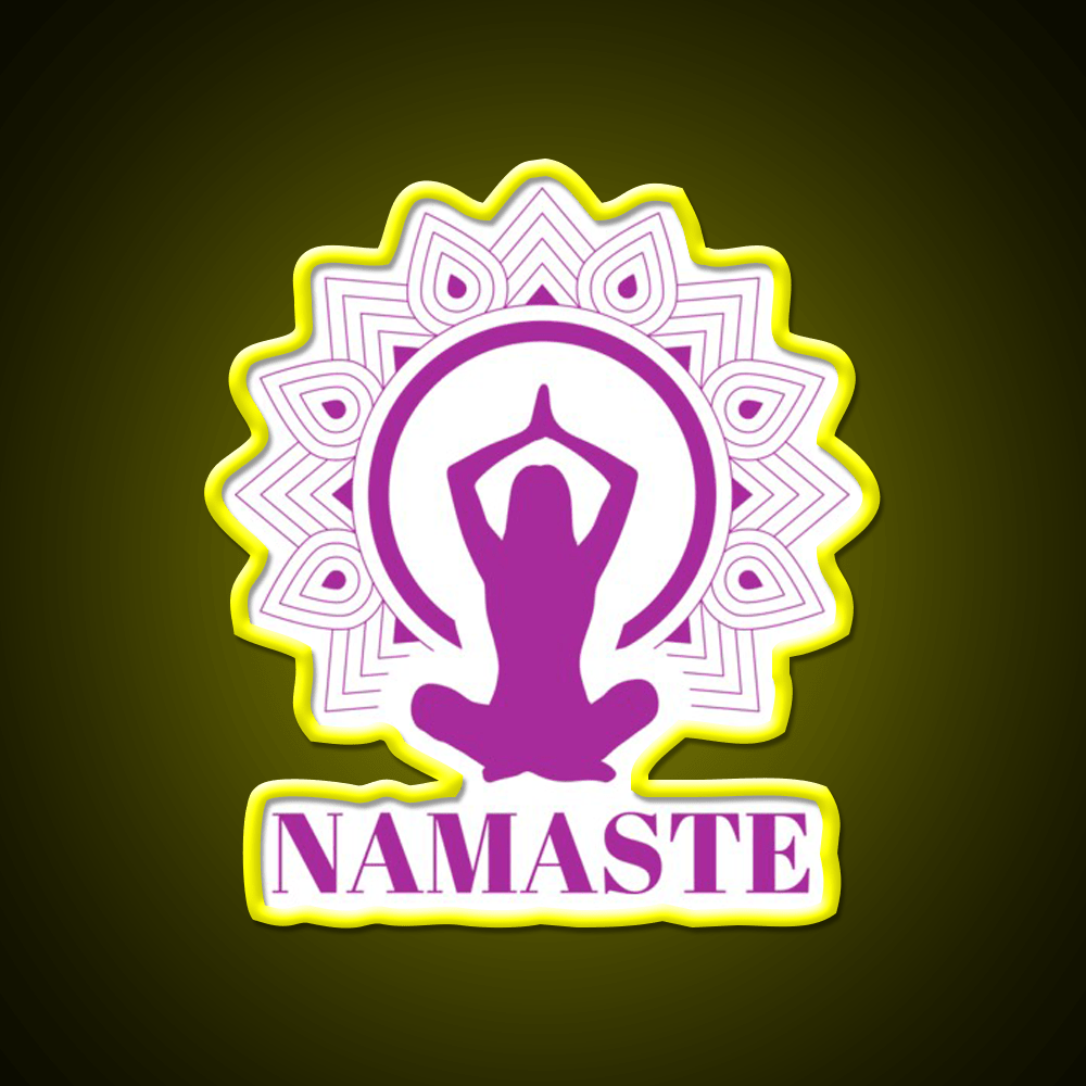 Purple Namaste Yoga Led Neon Sign For Wellness Space Rgb Color - Shineneon