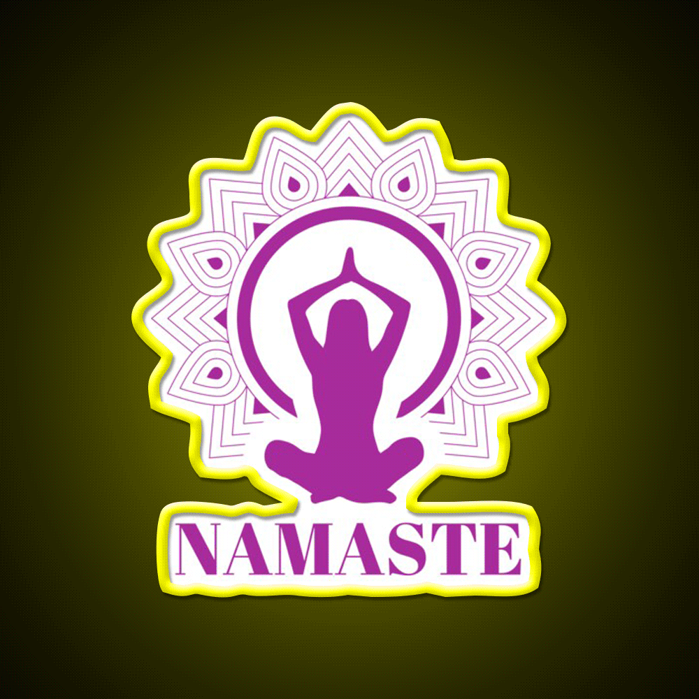 Purple Namaste Yoga Led Neon Sign For Wellness Space Rgb Color
