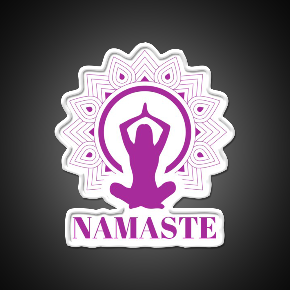 Purple Namaste Yoga Led Neon Sign For Wellness Space Rgb Color