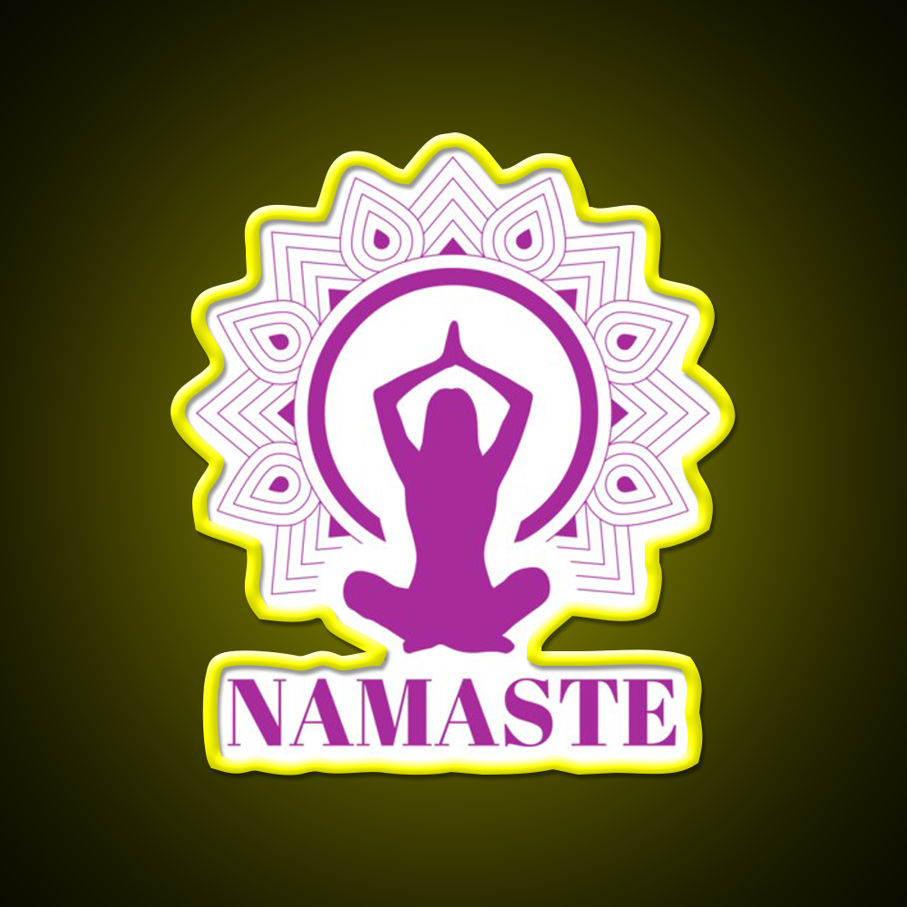 Purple Namaste Yoga Led Neon Sign For Wellness Space Rgb Color