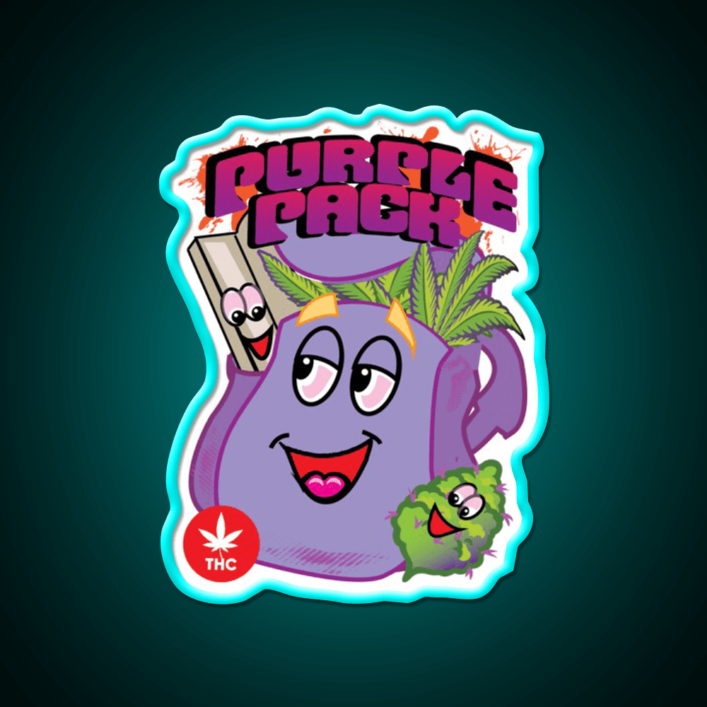 Purple Packs Label Hemp Inspired Green Leaf Led Neon Sign Rgb Color - Shineneon