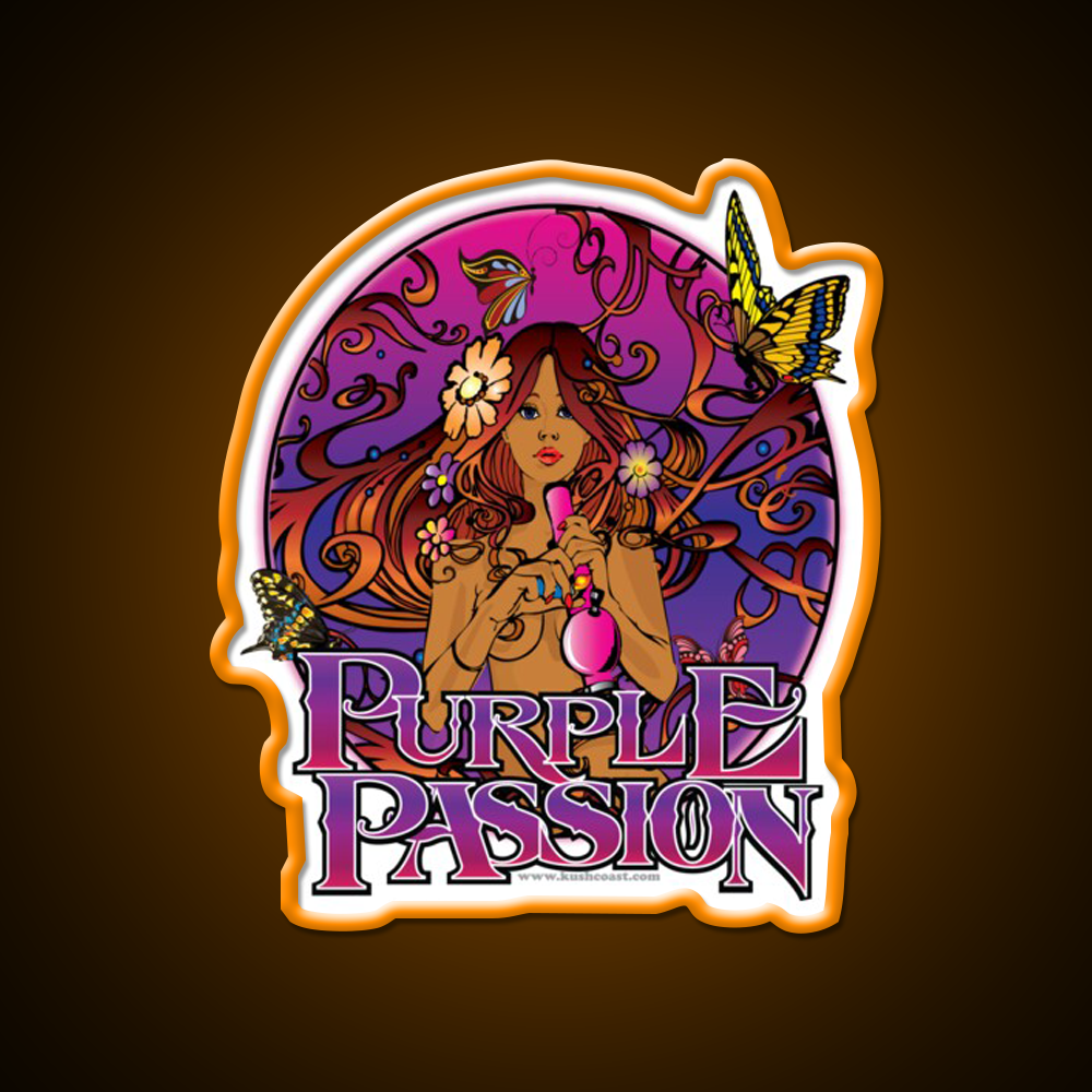Purple Passion Strain Art Hemp Inspired Green Leaf Led Neon Sign Rgb Color - LED neon sign view 6
