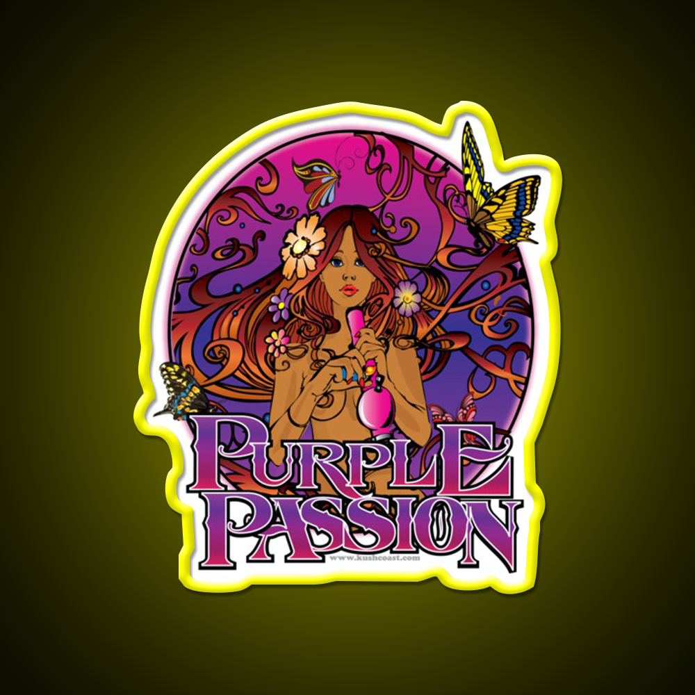 Purple Passion Strain Art Hemp Inspired Green Leaf Led Neon Sign Rgb Color - LED neon sign view 7