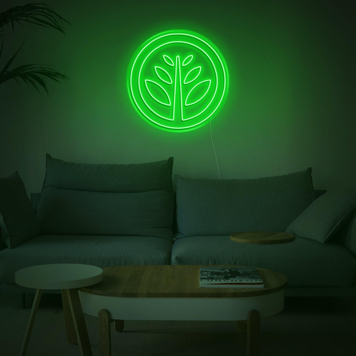 Purple Plant Circle Led Neon Sign For Home Decor | Shineneon
