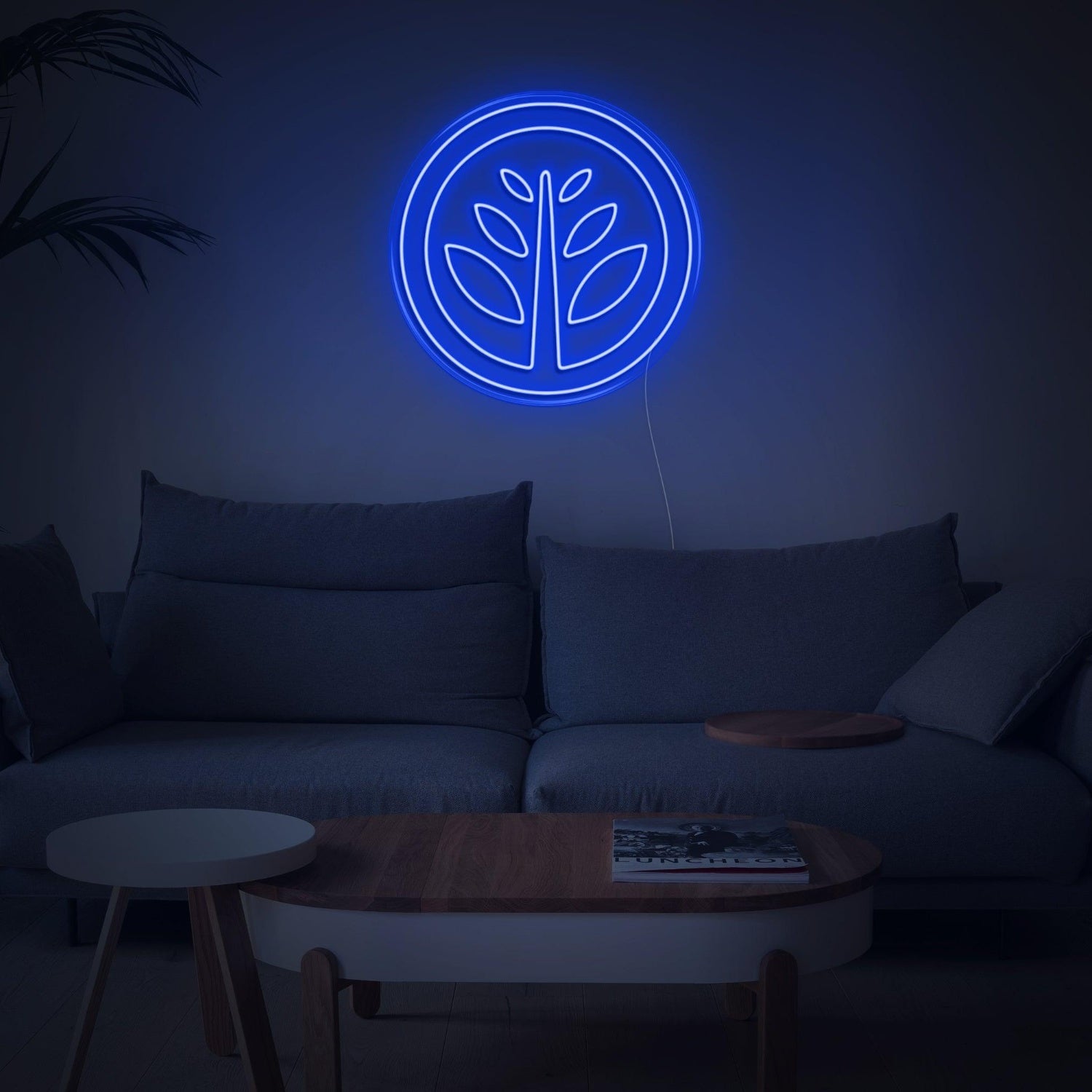 Purple Plant Circle Led Neon Sign For Home Decor | Shineneon