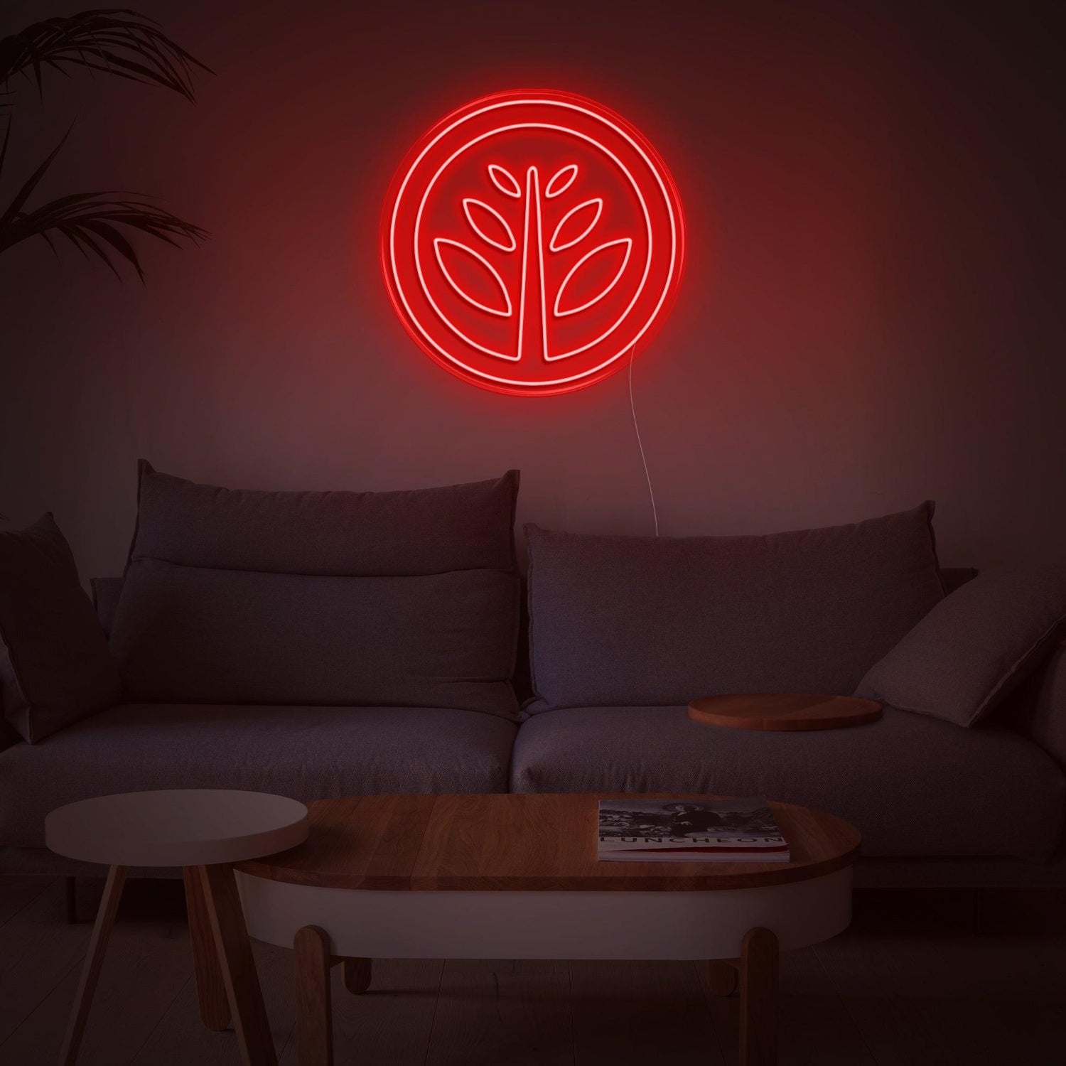 Purple Plant Circle Led Neon Sign For Home Decor | Shineneon