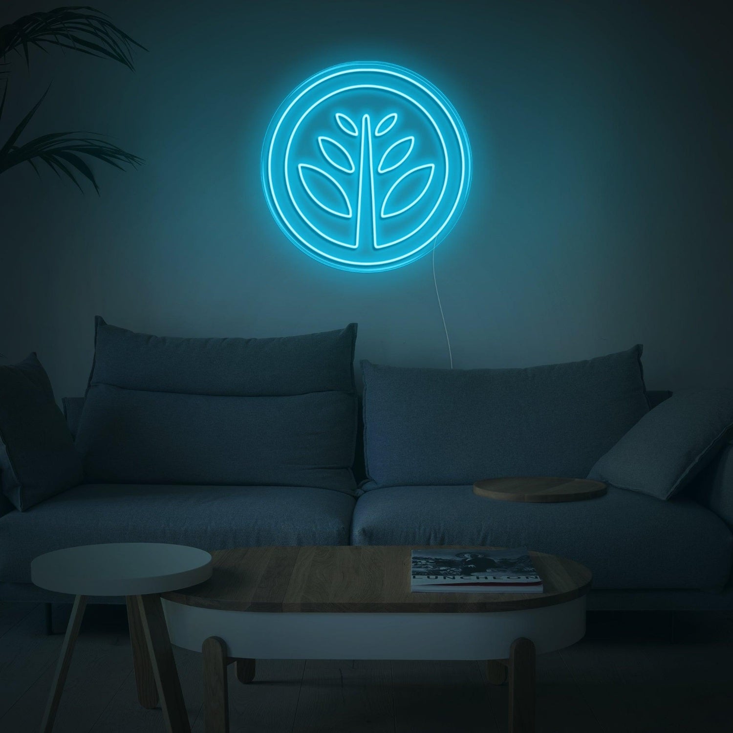 Purple Plant Circle Led Neon Sign For Home Decor | Shineneon