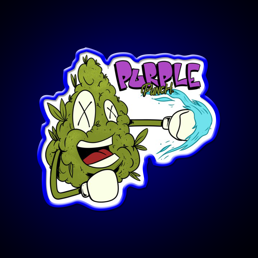 Purple Punch Weed Strain Hemp Inspired Green Leaf Led Neon Sign Rgb Color - LED neon sign view 5