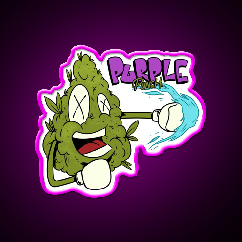 Purple Punch Weed Strain Hemp Inspired Green Leaf Led Neon Sign Rgb Color - Shineneon
