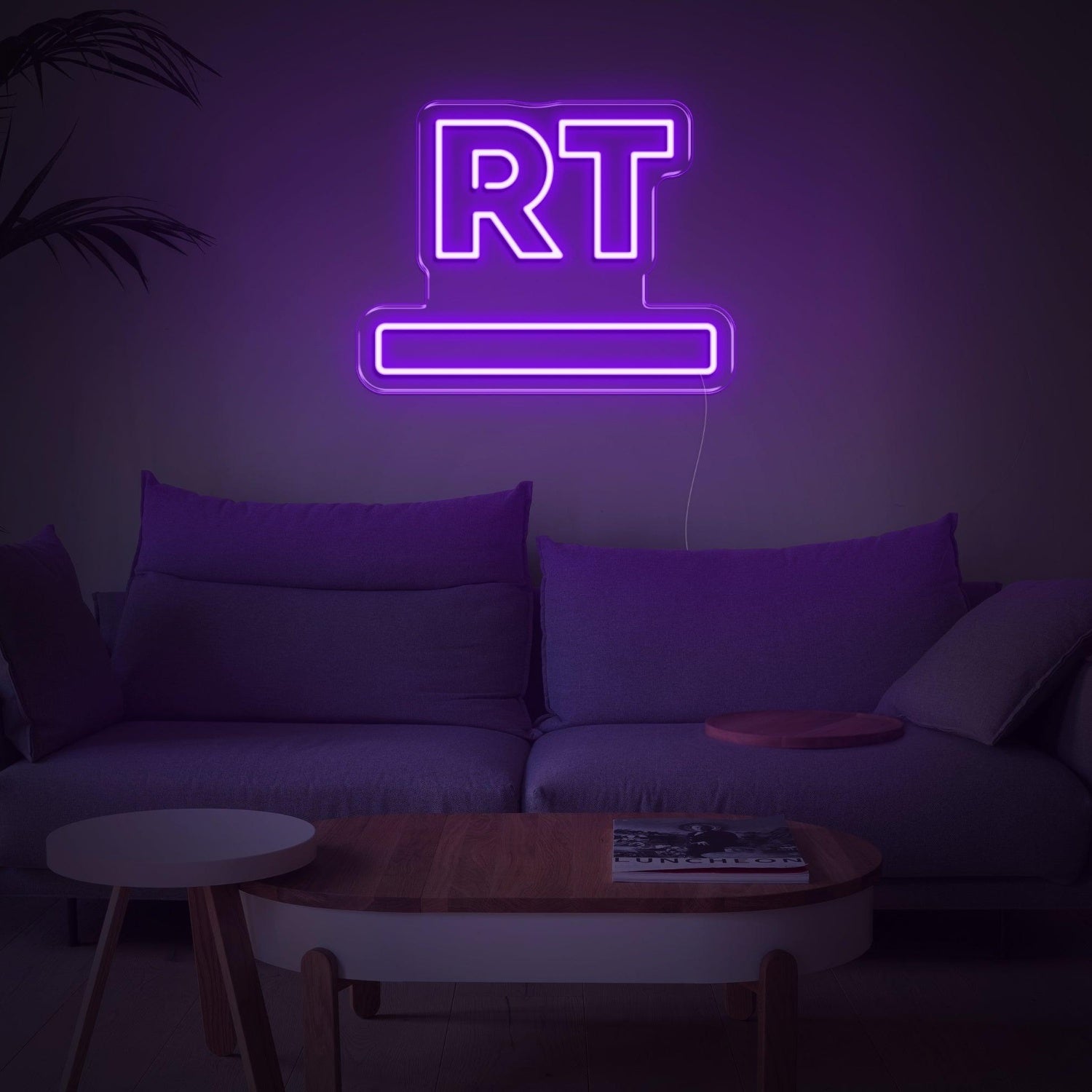 Purple Rt Led Neon Sign For Living Room Decor | Shineneon