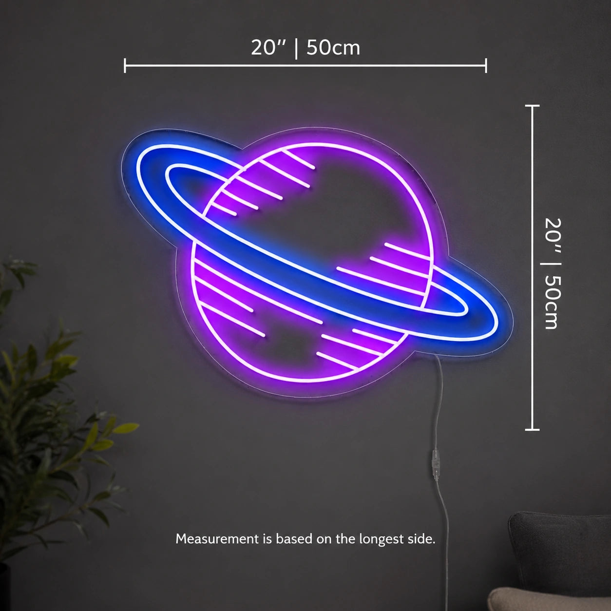 Purple Saturn Galaxy Neon Sign LED Neon Sign size image