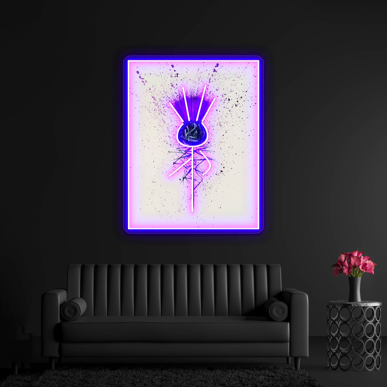 Purple Thistle Elegant Style Wall Artwork Neon Signs | Shineneon