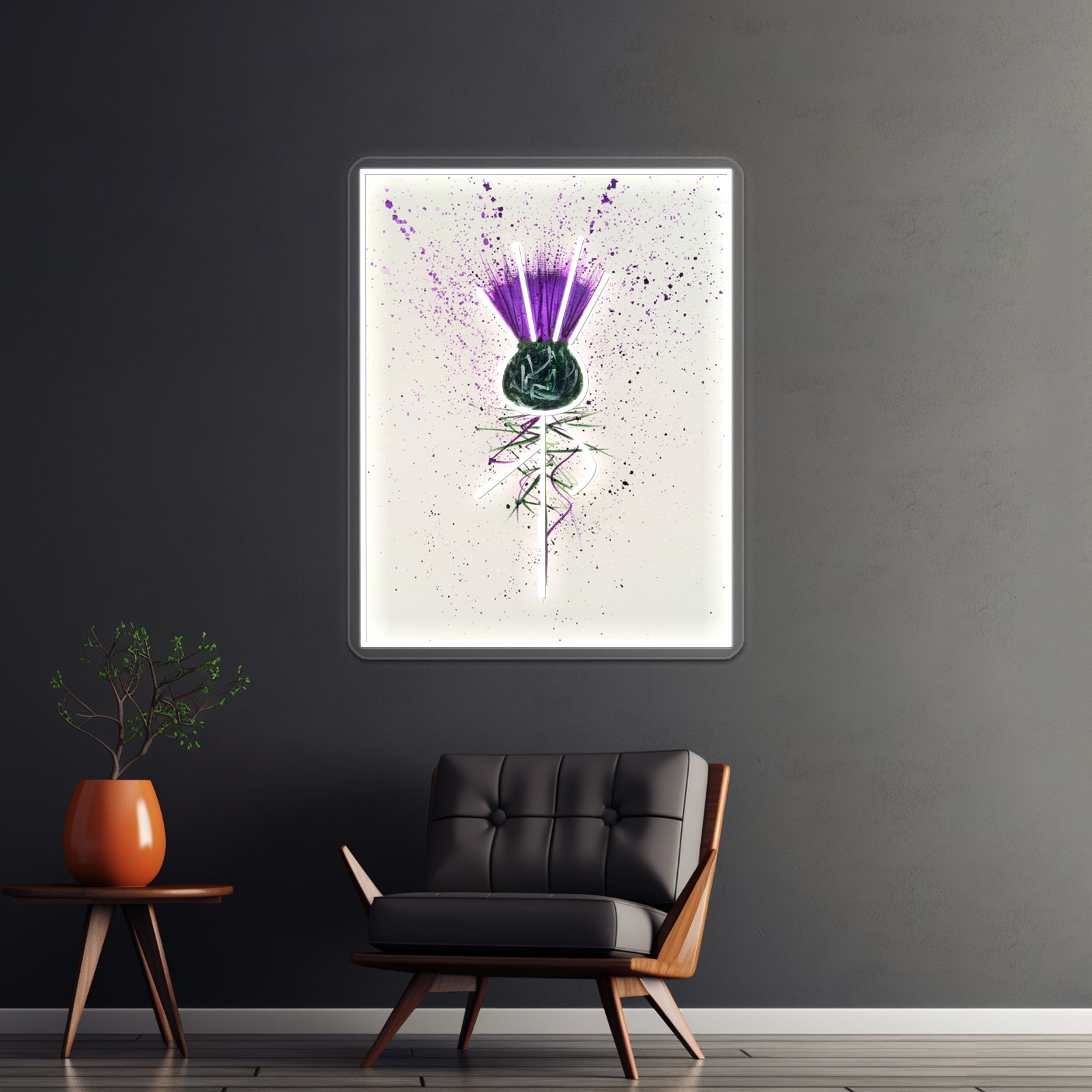 Purple Thistle Elegant Style Wall Artwork Neon Signs | Shineneon