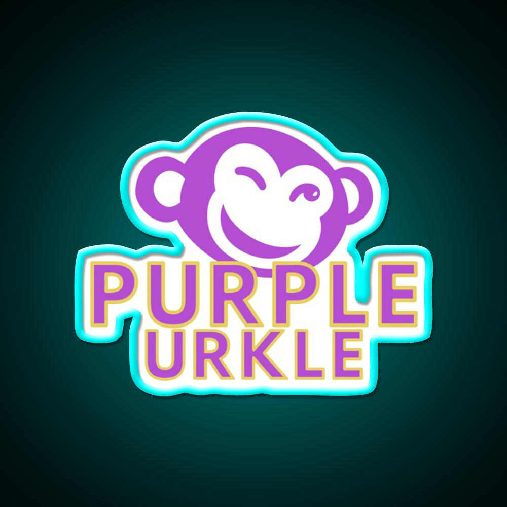 Purple Urkle Hemp Inspired Green Leaf Led Neon Sign Rgb Color - Size and dimension reference