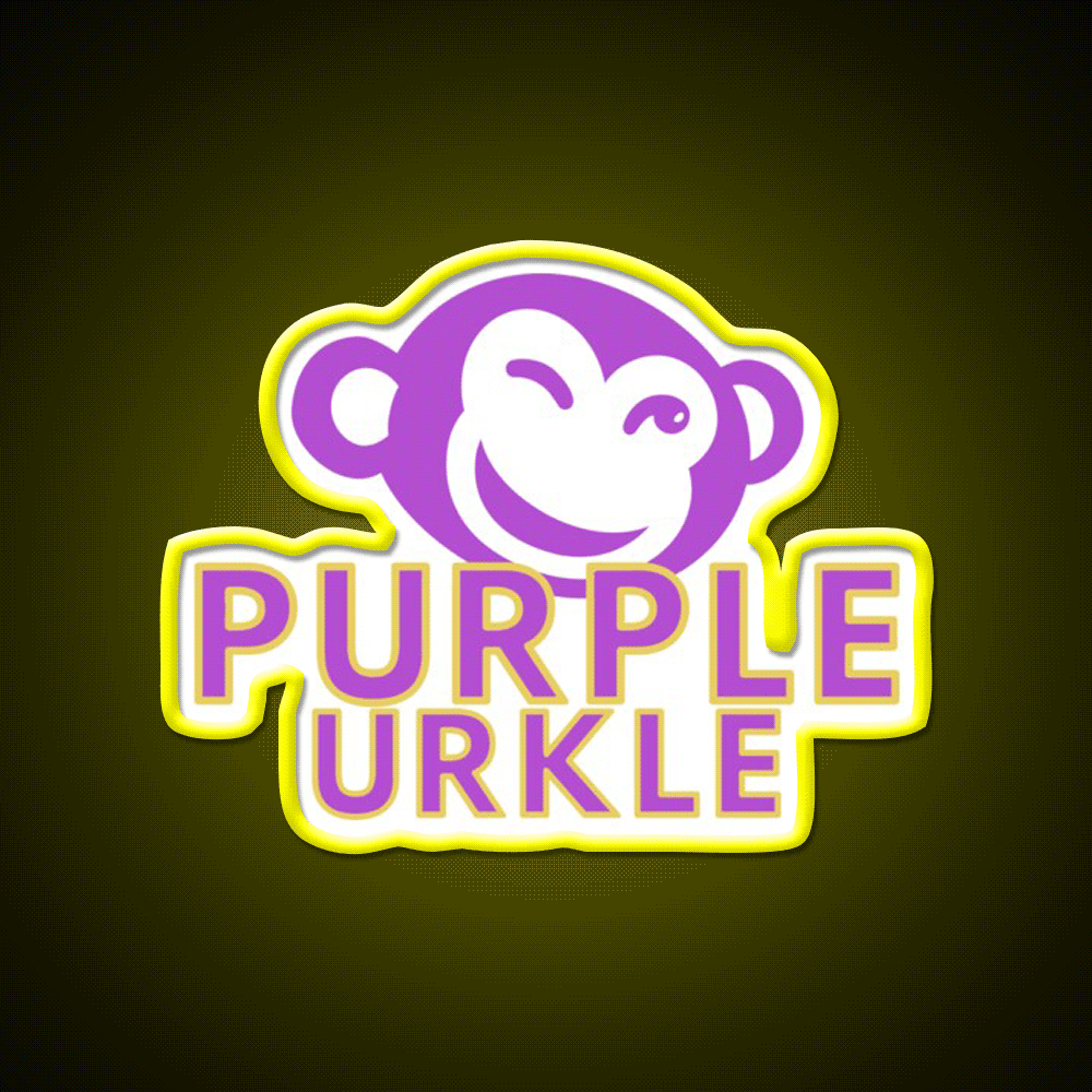 Purple Urkle Hemp Inspired Green Leaf Led Neon Sign Rgb Color - Custom LED neon sign front view