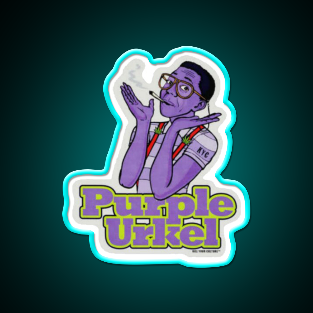 Purple Urkle Hemp Inspired Green Leaf Led Neon Sign Room Light Sign Rgb Color - Size and dimension reference