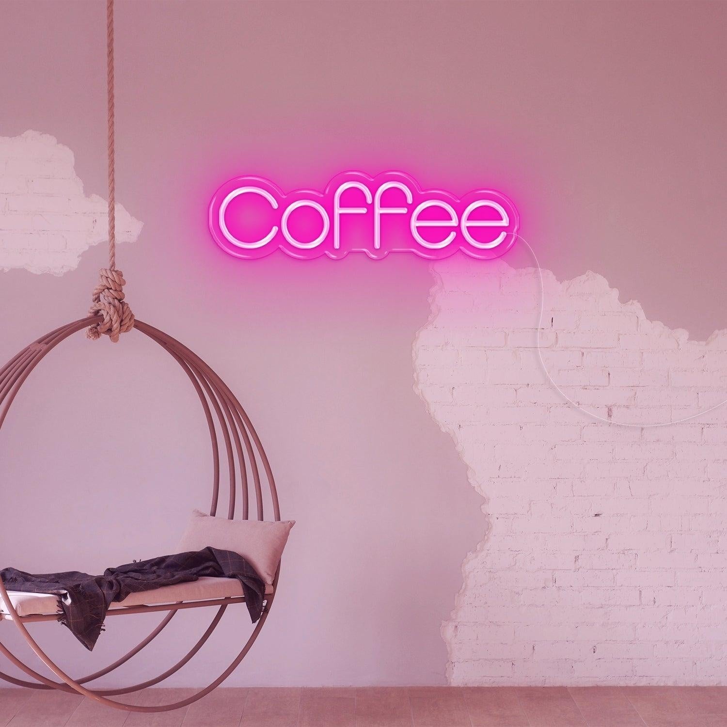 Purple-White Coffee Led Neon Sign For Cafe Wall Decor | Shineneon