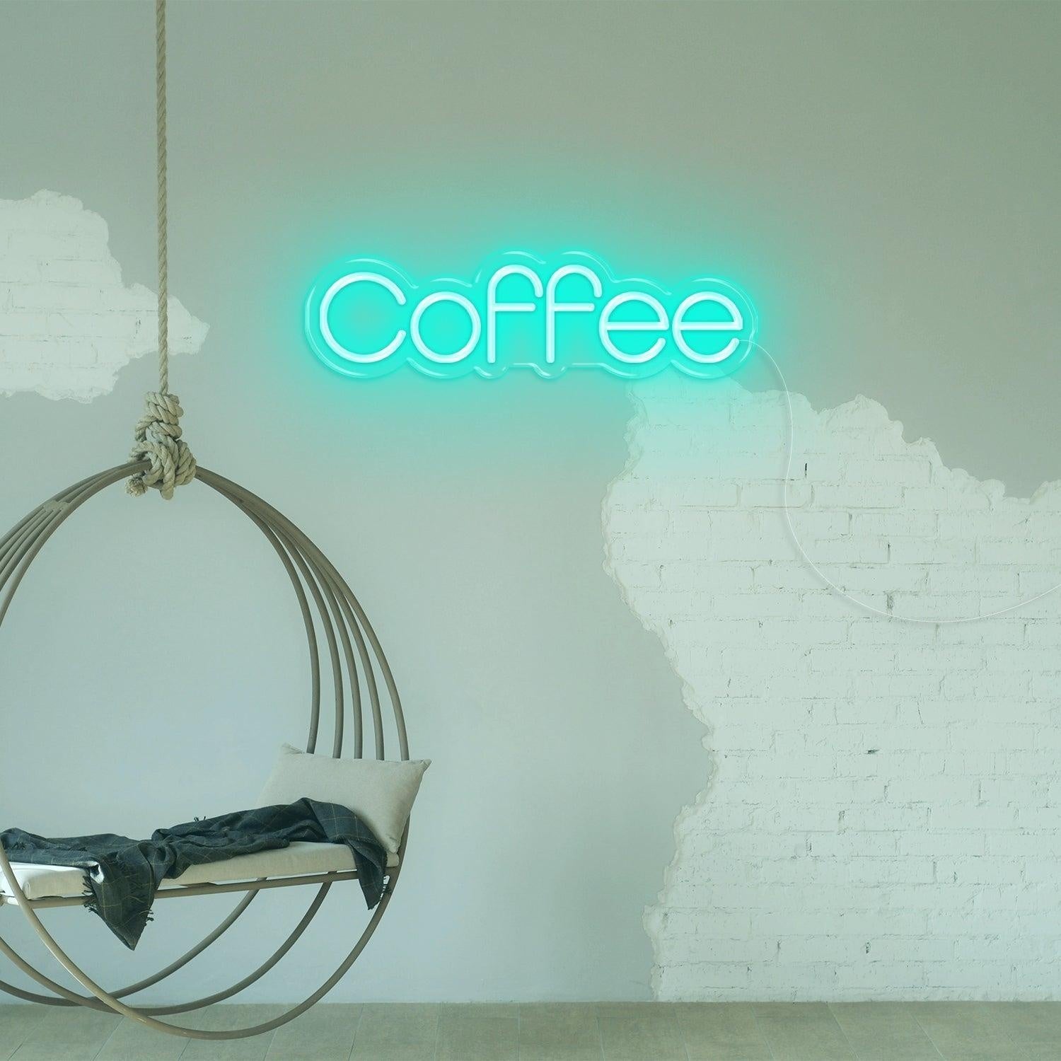 Purple-White Coffee Led Neon Sign For Cafe Wall Decor | Shineneon